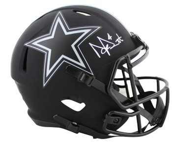 Cowboys Dak Prescott Signed Eclipse Full Size Speed Rep Helmet BAS Witnessed