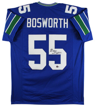 Brian Bosworth Authentic Signed Blue Pro Style Jersey BAS Witnessed