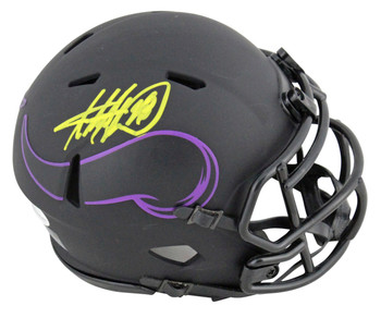 Vikings Adrian Peterson Authentic Signed Eclipse Speed Mini Helmet BAS Witnessed
