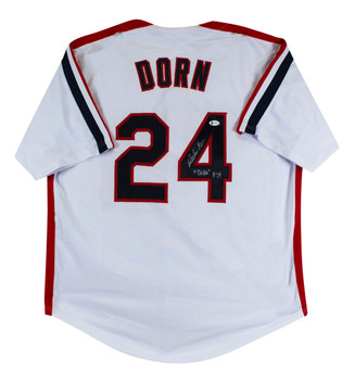 Corbin Bernsen Major League "Dorn" Signed White Pro Style Jersey BAS Witnessed