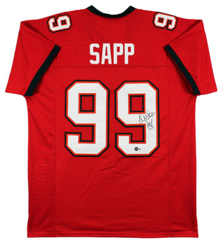 Warren Sapp "HOF 13" Authentic Signed Red Pro Style Jersey BAS Witnessed