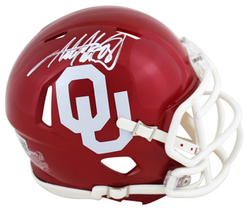 Oklahoma Adrian Peterson Authentic Signed Speed Mini Helmet BAS Witnessed