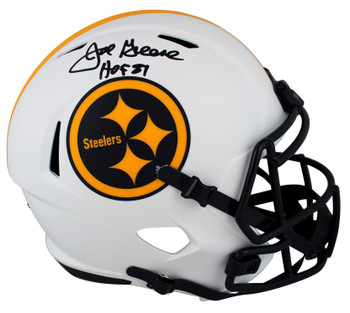 Steelers Joe Greene "HOF 87" Signed Lunar Full Size Speed Rep Helmet BAS Witness