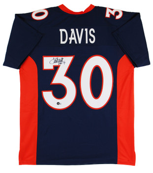 Terrell Davis HOF 17 Authentic Signed Navy Blue Pro Style Jersey Autographed BAS