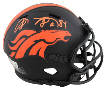 Broncos Shannon Sharpe Authentic Signed Eclipse Speed Mini Helmet BAS Witnessed