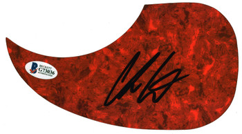 Chris Lane Musician Authentic Signed Red Acoustic Guitar Pick Guard BAS #G73036