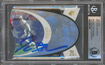 Cowboys Deion Sanders Authentic Signed 1997 SPX #36 Card BAS Slabbed