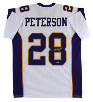 Adrian Peterson Authentic Signed White Pro Style Jersey Autographed BAS Witness DOORBUSTER