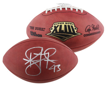 Steelers Troy Polamalu Signed SB XLIII Logo Duke Nfl Football BAS Witnessed