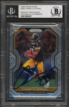 Steelers Chase Claypool Signed 2020 Panini Prizm #392 Rookie Card BAS Slabbed