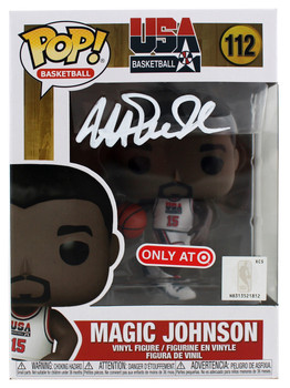 Lakers Magic Johnson Signed USA Basketball #112 Funko Pop Vinyl Figure BAS Wit