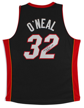 Heat Shaquille O'Neal Signed Black M&N 2005-06 HWC Swingman Jersey BAS Witnessed