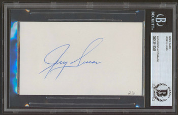 Knicks Jerry Lucas Authentic Signed 3x5 Index Card Autographed BAS Slabbed