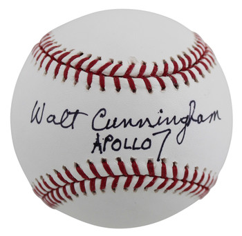 Walt Cunningham Apollo 16 Apollo 7 Authentic Signed Oml Baseball BAS #BB41956