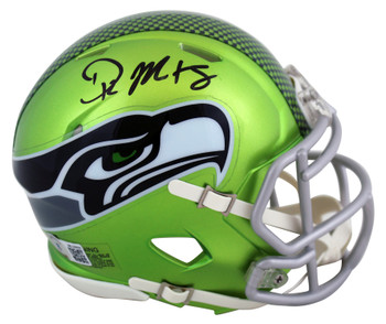 Seahawks DK Metcalf Authentic Signed Flash Speed Mini Helmet BAS Witnessed