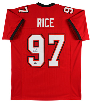 Simeon Rice Authentic Signed Red Throwback Pro Style Jersey Autographed BAS Wit