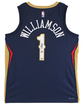 Pelicans Zion Williamson Signed Navy Blue Nike Swingman Jersey Fanatics COA