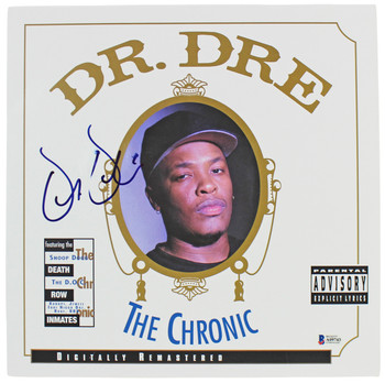 Dr. Dre Authentic Signed The Chronic Album Cover Autographed BAS #A09743