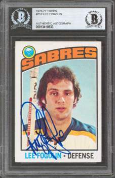 Sabres Lee Fogolin Authentic Signed 1976 Topps #253 Card Autographed BAS Slabbed