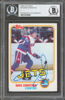 Jets Dave Christian Authentic Signed 1981 Topps #7 Card Autographed BAS Slabbed