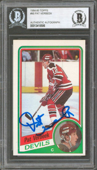 Devils Pat Verbeek Authentic Signed 1984 Topps #90 Card Autographed BAS Slabbed