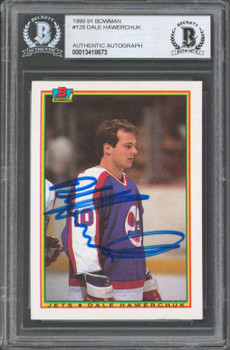 Jets Dale Hawerchuk Authentic Signed 1990 Bowman #129 Card Autographed BAS Slab