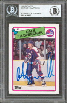Jets Dale Hawerchuk Authentic Signed 1988 Topps #65 Card Autographed BAS Slabbed