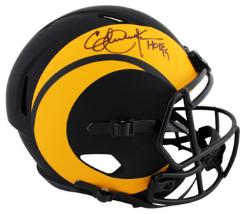 Rams Eric Dickerson "HOF 99" Signed Eclipse Full Size Speed Rep Helmet BAS Wit