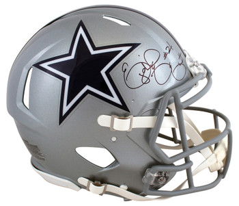 Cowboys Ezekiel Elliott Authentic Signed Full Size Speed Proline Helmet BAS Wit
