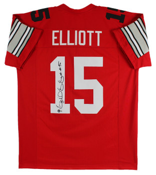 Ohio State Ezekiel Elliott Authentic Signed Red Pro Style Jersey BAS Witnessed