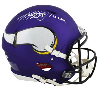 Vikings Adrian Peterson "All Day" Signed Proline F/S Speed Helmet BAS Witnessed