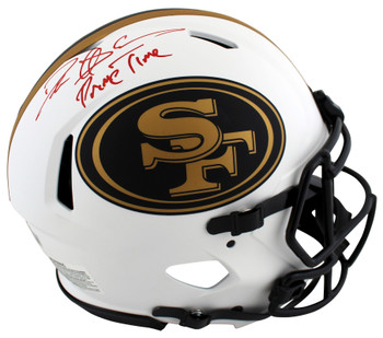 49ers Deion Sanders "Primetime" Signed Lunar F/S Speed Proline Helmet BAS Wit