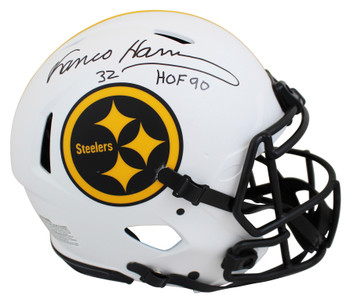 Steelers Franco Harris "HOF 90" Signed Lunar F/S Speed Proline Helmet BAS Wit