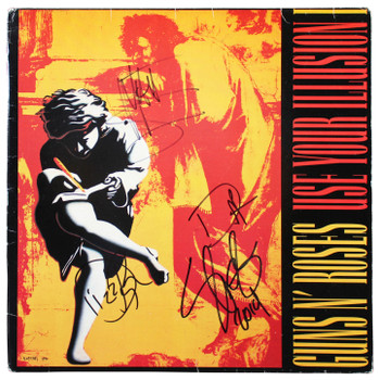 GnR (4) Slash, Reed, McKagan & Sorum Signed Lose Your Illusion I Album Cover BAS