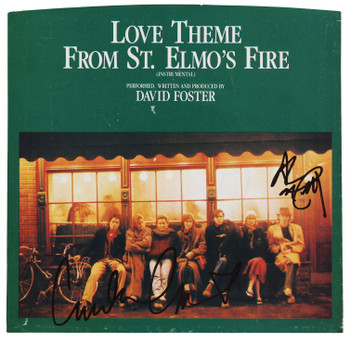 Emilio Estevez & Andrew McCarthy St. Elmo's Fire Signed 45 RPM Album Cover BAS