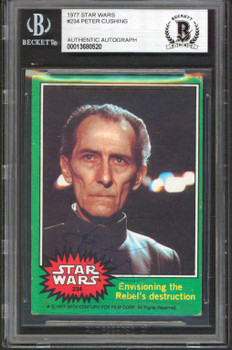 Peter Cushing Star Wars Authentic Signed 1977 Star Wars #234 Card BAS Slabbed