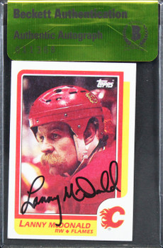 Flames Lanny McDonald Authentic Signed 1986 Topps #8 Card BAS #11368