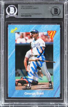 Royals George Brett Authentic Signed 1991 Classic 1 #T46 Card BAS Slabbed