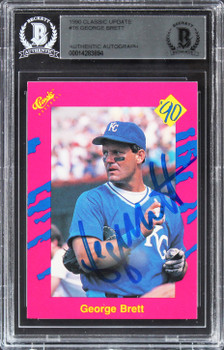 Royals George Brett Authentic Signed 1990 Classic Update #T6 Card BAS Slab