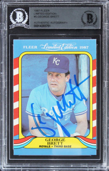 Royals George Brett Authentic Signed 1987 Fleer Limited Edition #5 Card BAS Slab