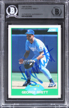 Royals George Brett Authentic Signed 1989 Score #75 Card Autographed BAS Slabbed