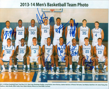 2013-14 Kentucky (8) Cauley-Stein, Johnson +6 Signed 8x10 Photo BAS #AB77938