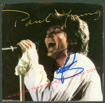 Paul Young Signed I'm Gonna Tear Your Playhouse Down 45 RPM Album Cover BAS