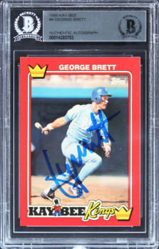 Royals George Brett Authentic Signed 1990 Kay-Bee #4 Card BAS Slabbed
