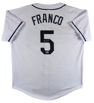 Wander Franco Authentic Signed White Pro Style Jersey Autographed BAS