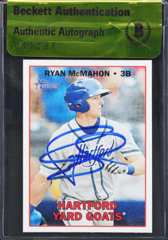 Rockies Ryan McMahon Authentic Signed 2016 Topps Heritage #16 Card BAS #11237
