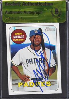 Padres Manny Margot Authentic Signed 2018 Topps Heritage #376 Card BAS #11281