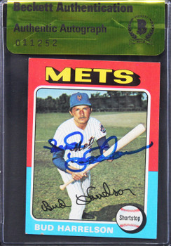 Mets Bud Harrelson Authentic Signed 1975 Topps #395 Card Autographed BAS #11252