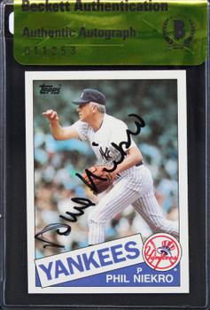 Yankees Phil Niekro Authentic Signed 1985 Topps #40 Card Autographed BAS #11253