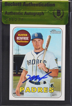 Padres Hunter Renfroe Signed 2018 Topps Heritage #198 Rookie Card BAS #11277